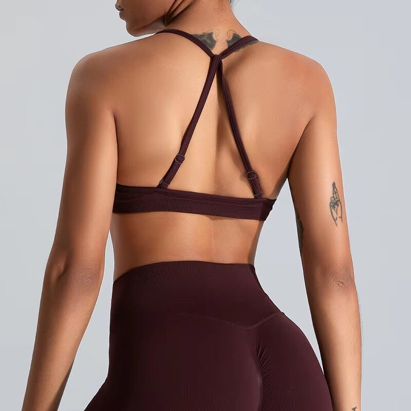 Sport Bra Manufacturer - Hot Selling Adjustable Strap Cross Back Seamless