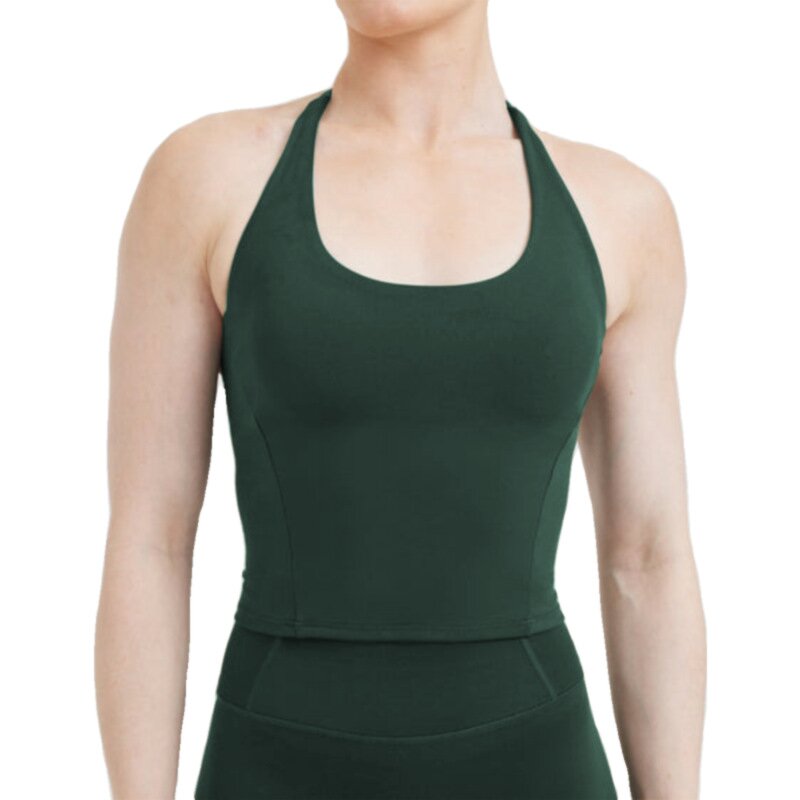Tank Top Manufacturer - Women's Lightweight U-Neck Halter with Built-In Bra