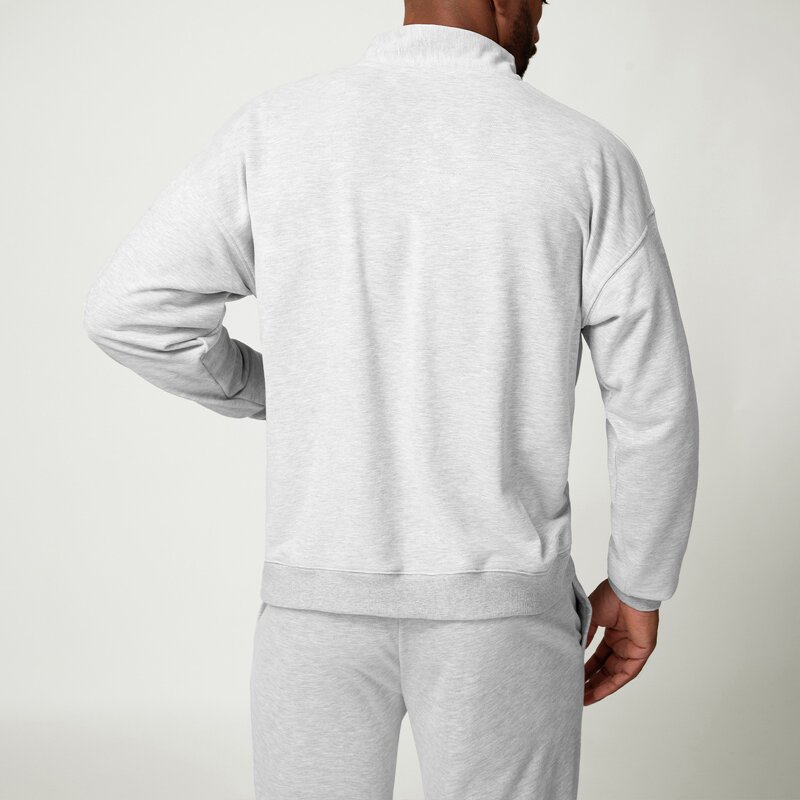 Fitness Sweatshirt Manufacturer - Men's Long-Sleeve Quarter-Zip Breathable Solid Color