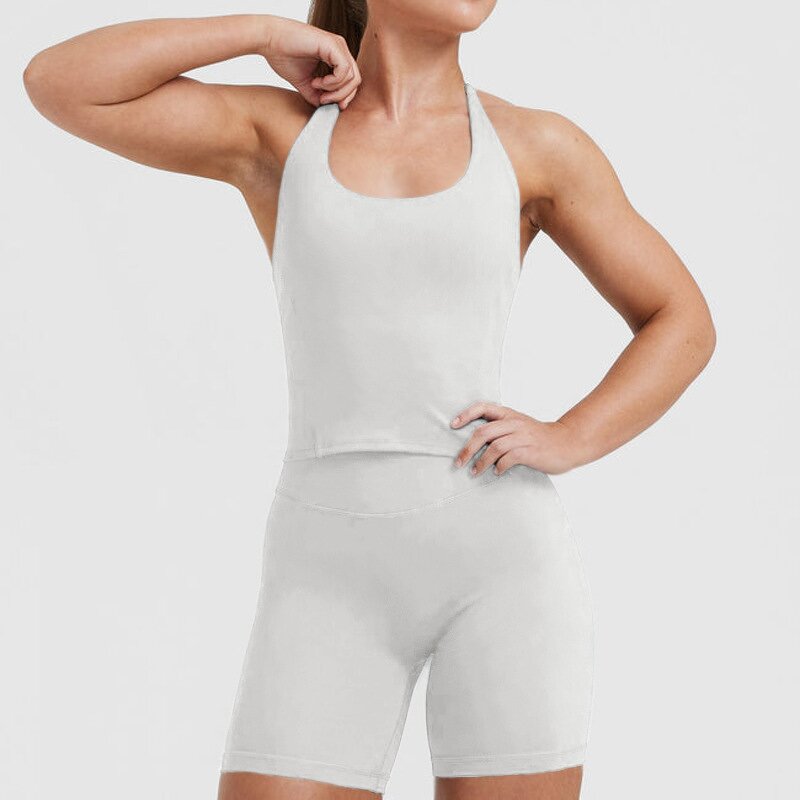 Tank Top Manufacturer - Women's Lightweight U-Neck Halter with Built-In Bra