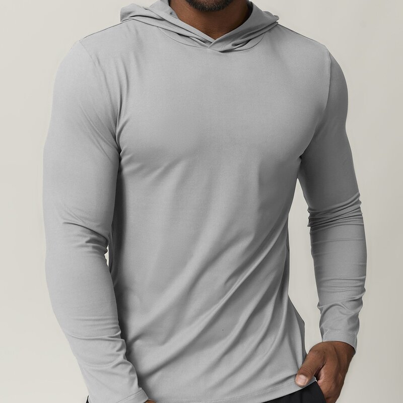 T-Shirt Manufacturer - Men's Casual Quick-Dry Long Sleeve Hooded for Running Gym