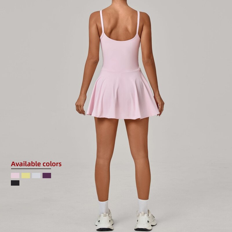 Tennis Skirt Manufacturer - Women's Backless Design with Removable Pads & Pocket Leggings