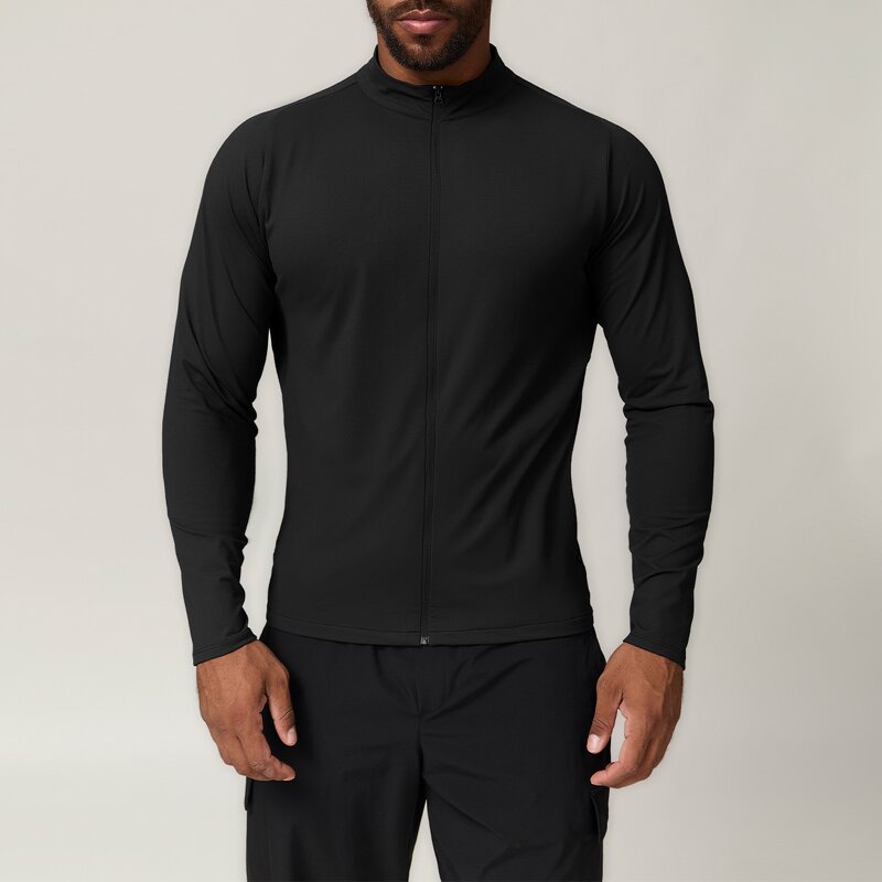 T-Shirts Manufacturer - Custom Logo Men's Long Sleeve Stand Collar Zipper Design Jackets