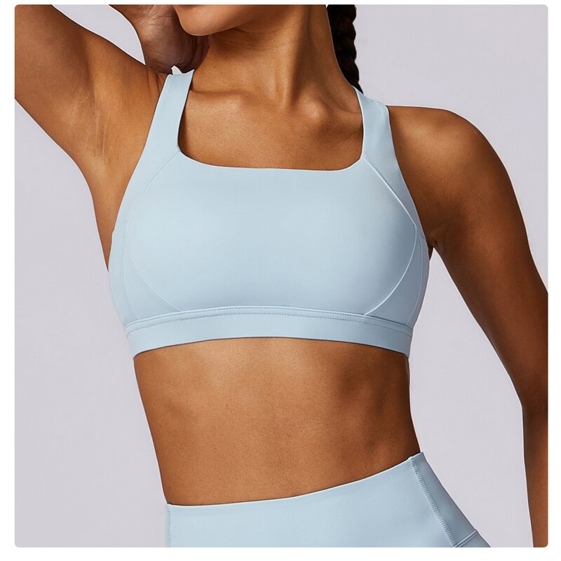 Sports Bra Manufacturer - Skin Friendly Cross Back Push Up Shockproof High Intensity
