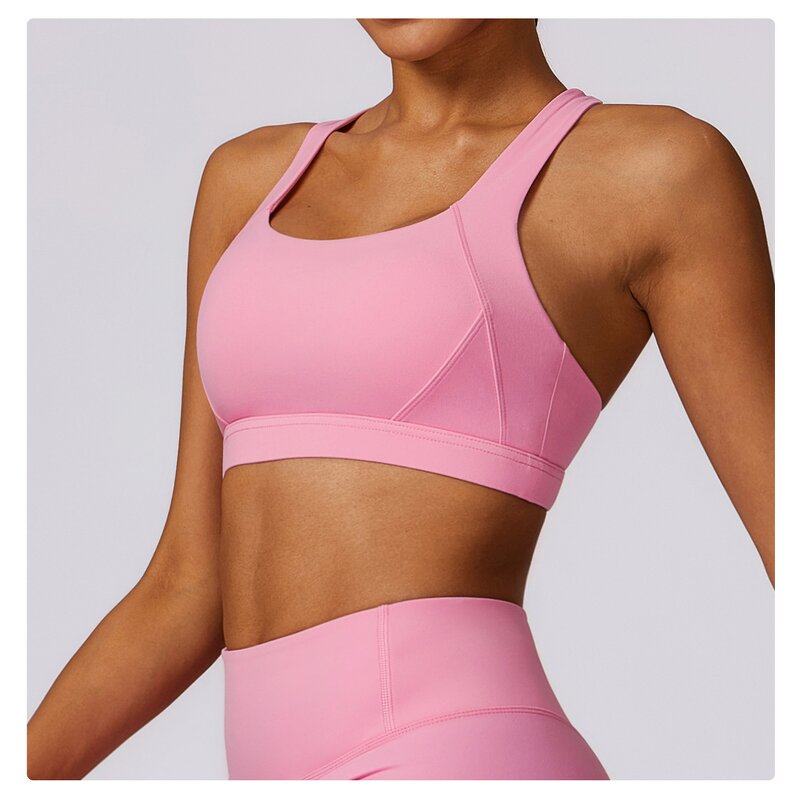Sports Bra Manufacturer - Skin Friendly Cross Back Push Up Shockproof High Intensity