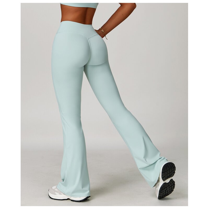 Yoga Pants Manufacturer - Customized Naked Feeling Cross High Waist Flared Pants