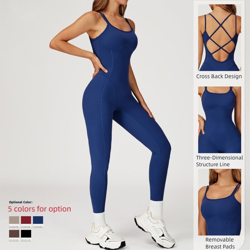Activewear Bodysuit Manufacturer - Slim-Fit Cross-Back with Removable Breast Pads