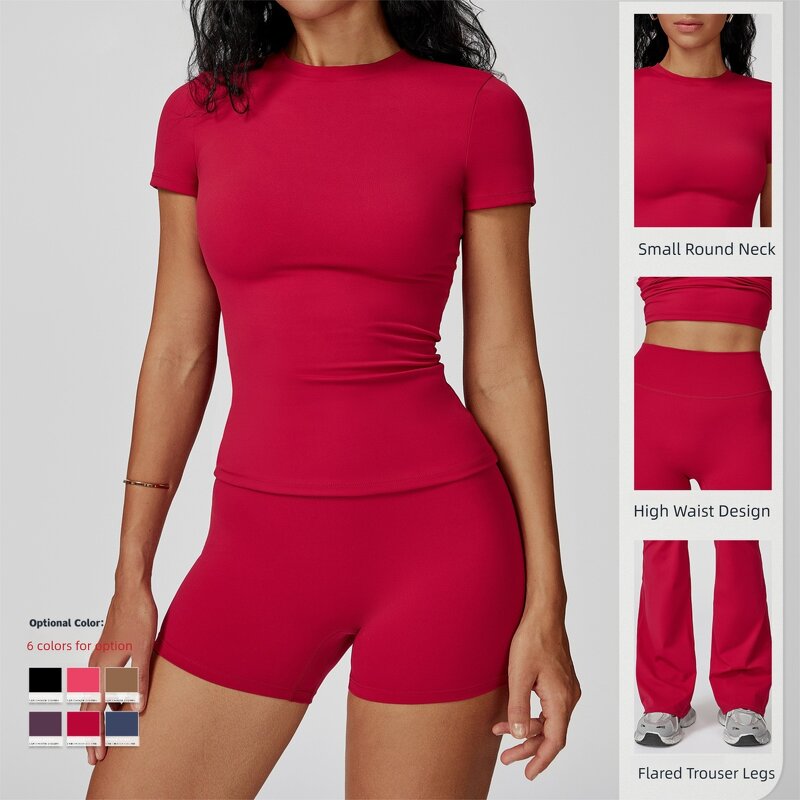 Yoga Suit Manufacturer - 2-Piece Slim-Fit Top with High-Quality Flared Trousers