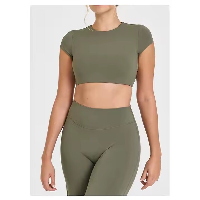Activewear Set Manufacturer - Women's 2 Piece High Waist Flared Legging with Hollow Out Back Crop Top