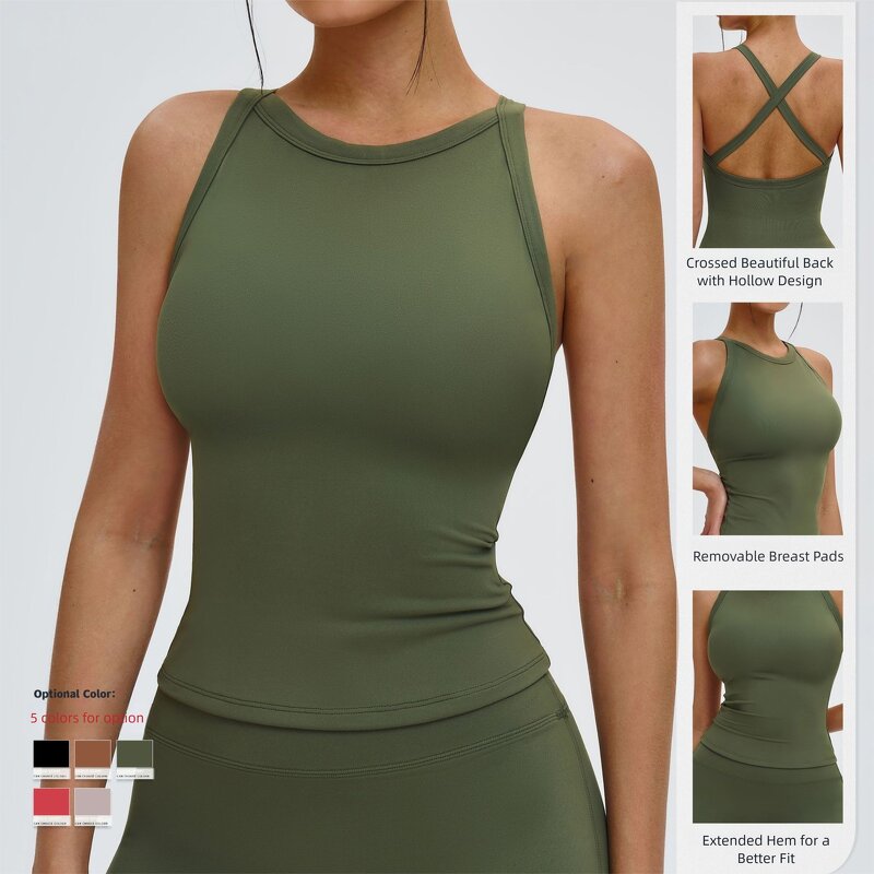 Yoga Top Manufacturer - Breathable with Cross-Cutout Back High-Support for Running