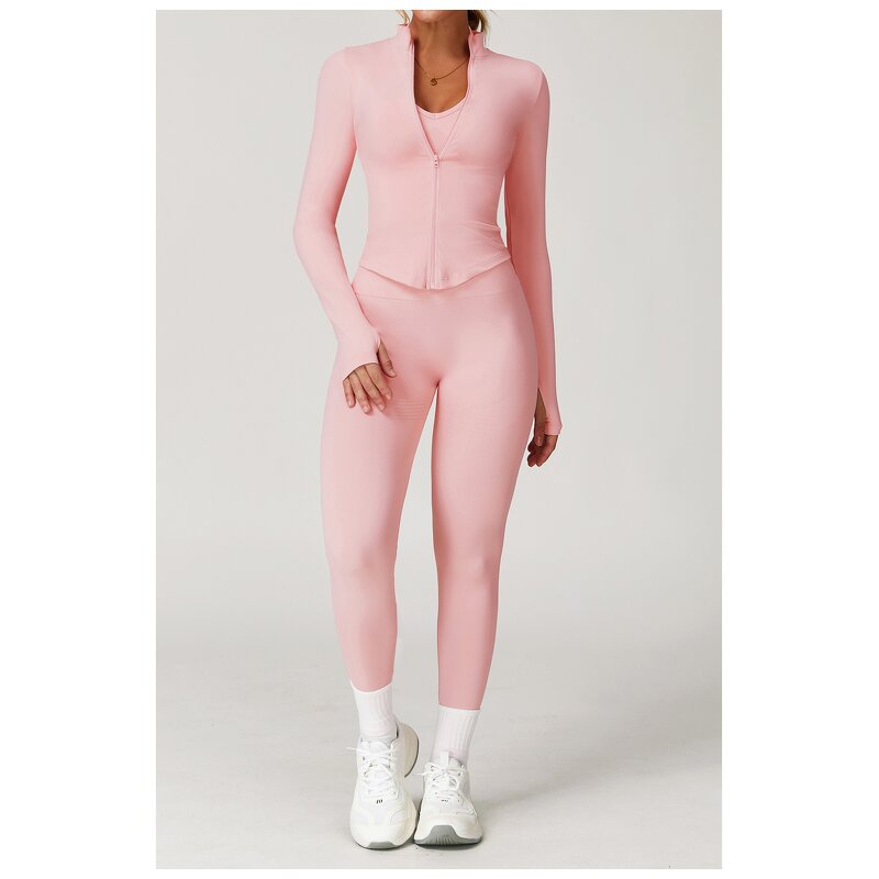 Workout Jacket Manufacturer - Women's Quick Dry Lightweight Zip Up Cropped Slim Fit