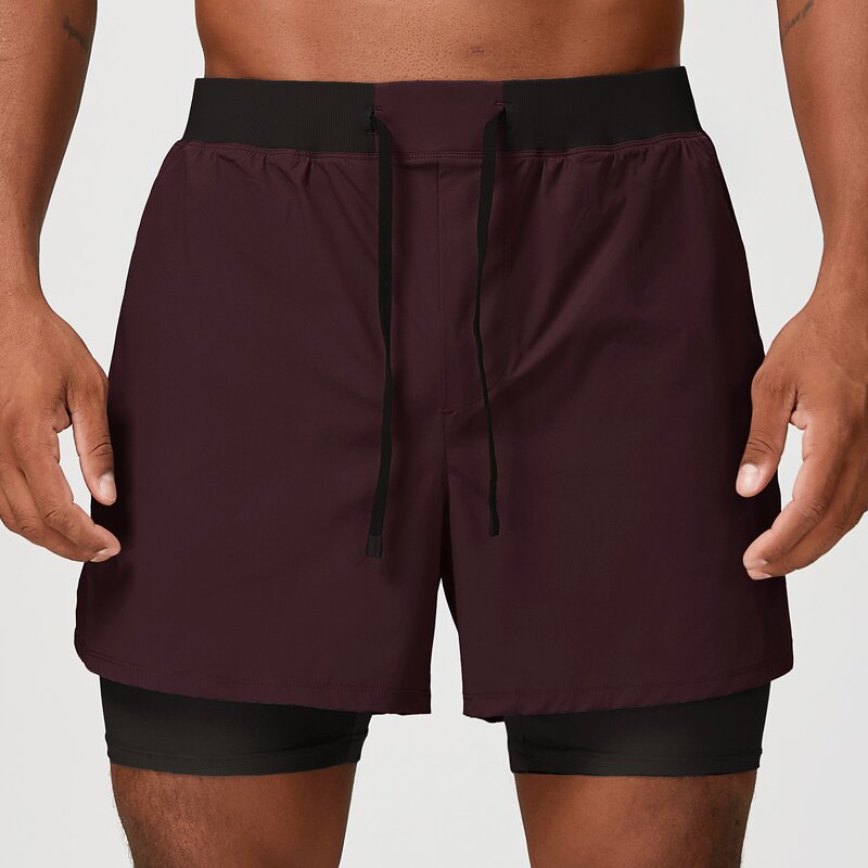 Sports Shorts Manufacturer - Men's Training Stretch Quick-Dry Double-Layer Elastic Waistband