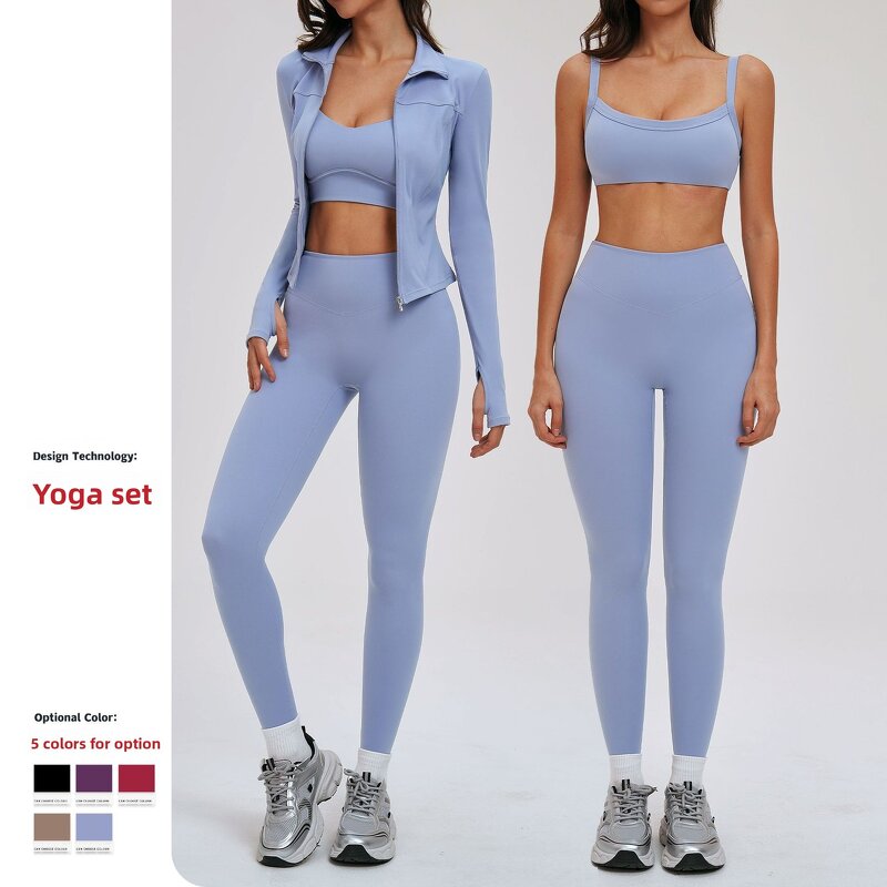 Workout Outfit Set Manufacturer - High-Waist Butt-Lifting Pants & Shockproof Bra Set