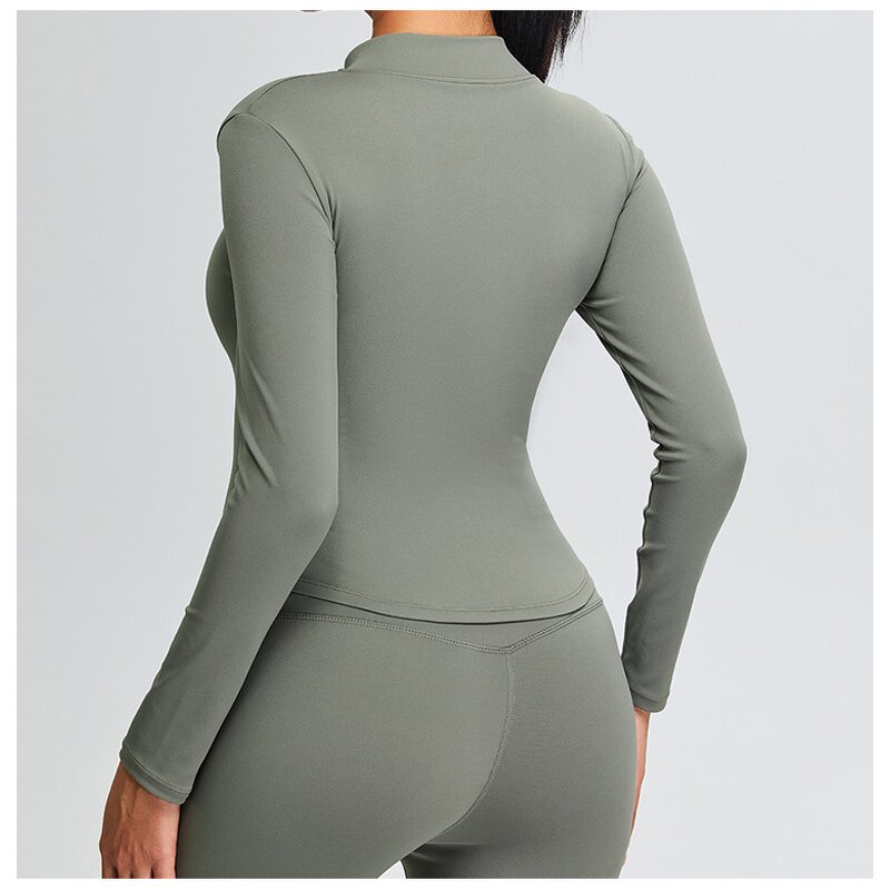 Gym Top Manufacturer - Series Half Zippy Long Sleeve Running Jacket for Women