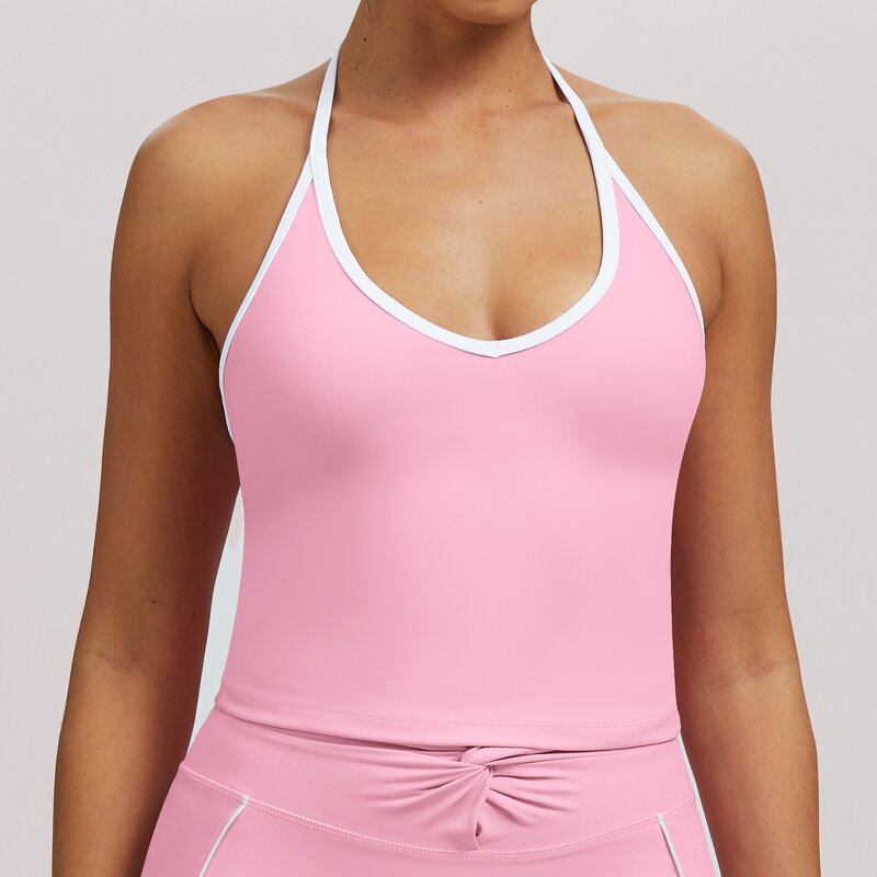 Yoga Sports Vest Manufacturer - Women's Seamless Breathable Hollow Back Halter Top