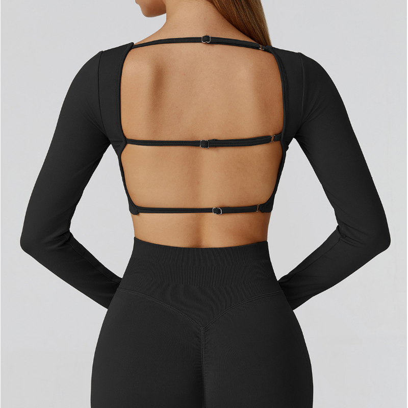 Yoga Top Manufacturer - Customized Seamless Knit Nylon Running Long Sleeve for Women