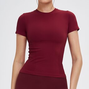 Sports Top Manufacturer - Women's Yoga Short Sleeve Moisture Wicking Crew Neck