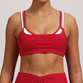 Yoga Bra Manufacturer - New Padded Color-Block Backless Double-Strap
