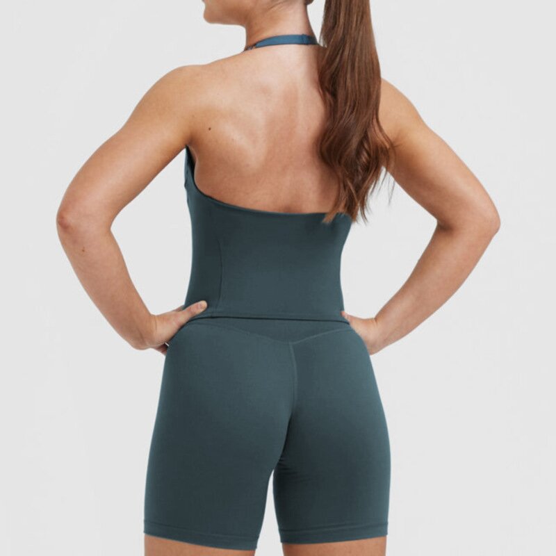 Tank Top Manufacturer - Women's Lightweight U-Neck Halter with Built-In Bra