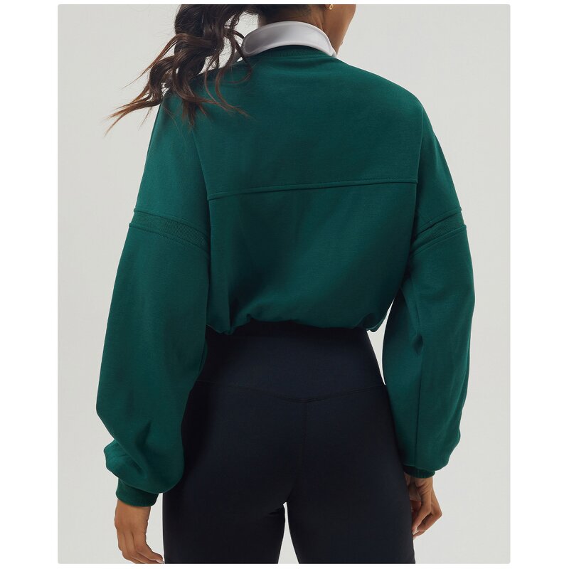 Hoodie Manufacturer - Women's Quarter Zip Pullover with Drawstring Custom Logo Two-Piece