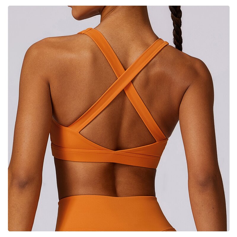 Sports Bra Manufacturer - Skin Friendly Cross Back Push Up Shockproof High Intensity