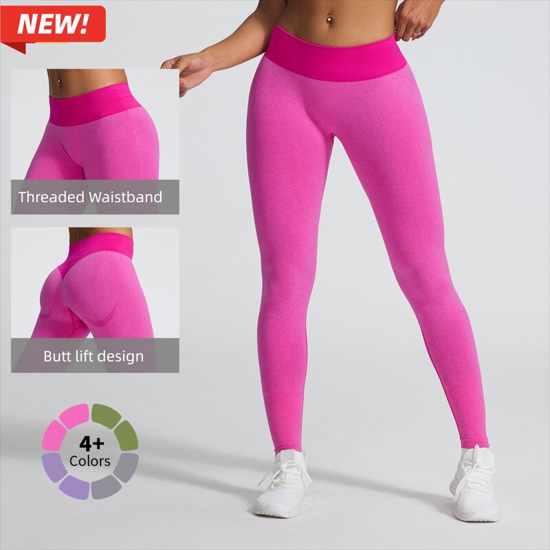 Leggings Manufacturer - Sports Seamless Nylon Patchwork High Waist V Shape