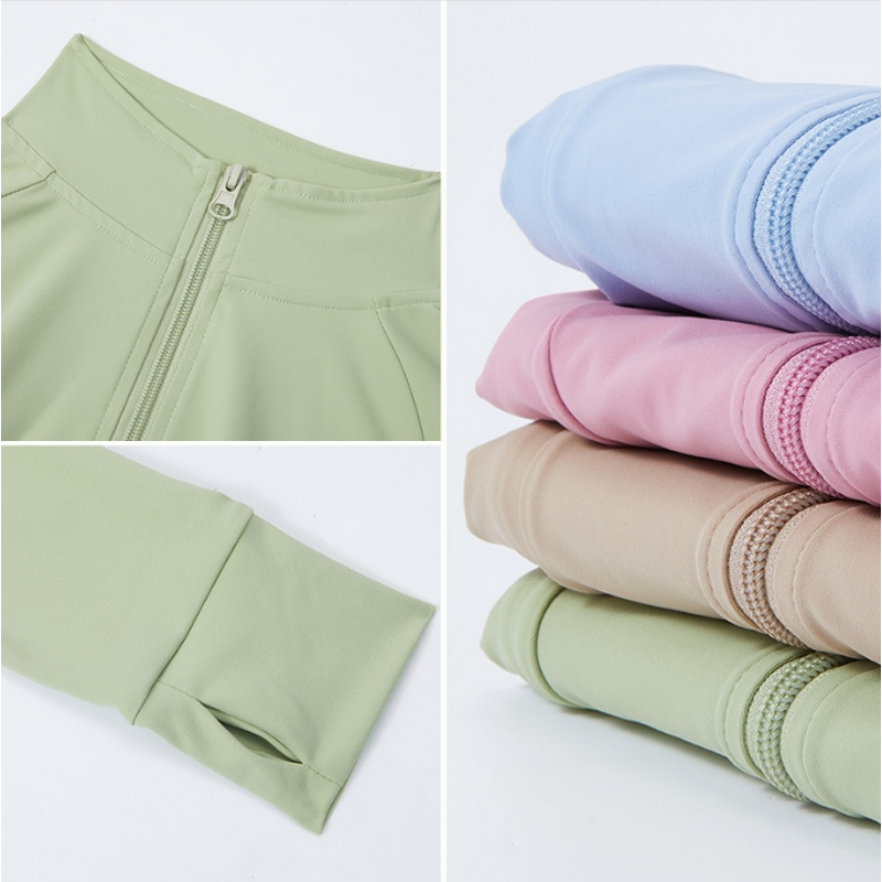 Yoga Jacket Manufacturer - Women's Lightweight Zip-Up Cropped Quick Dry Soft Spandex Printed