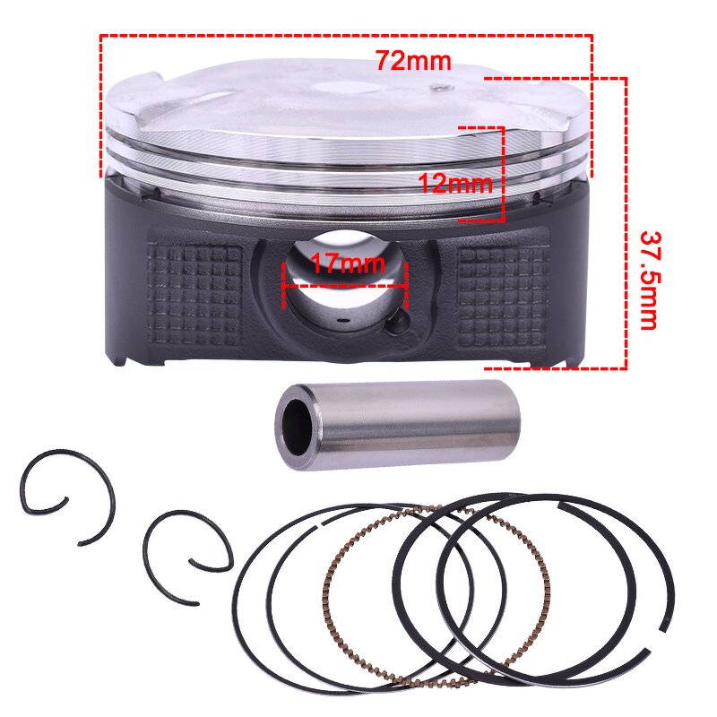 Motorcycle Piston Manufacturer - 200CC DIA72mm Pin17mm for KTM 200 Crank Mechanism