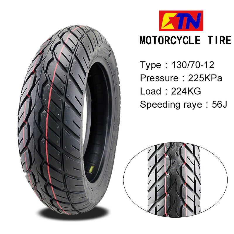 Motorcycle Tire Manufacturer - Wholesale 130/70-12 Natural Rubber Tubeless Vacuum Tyre