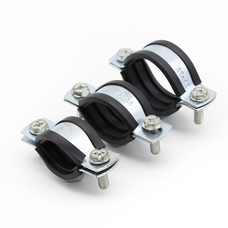 Pipe Clamp Manufacturer - Factory Price 1 Inch Galvanized Iron Separate with Rubber