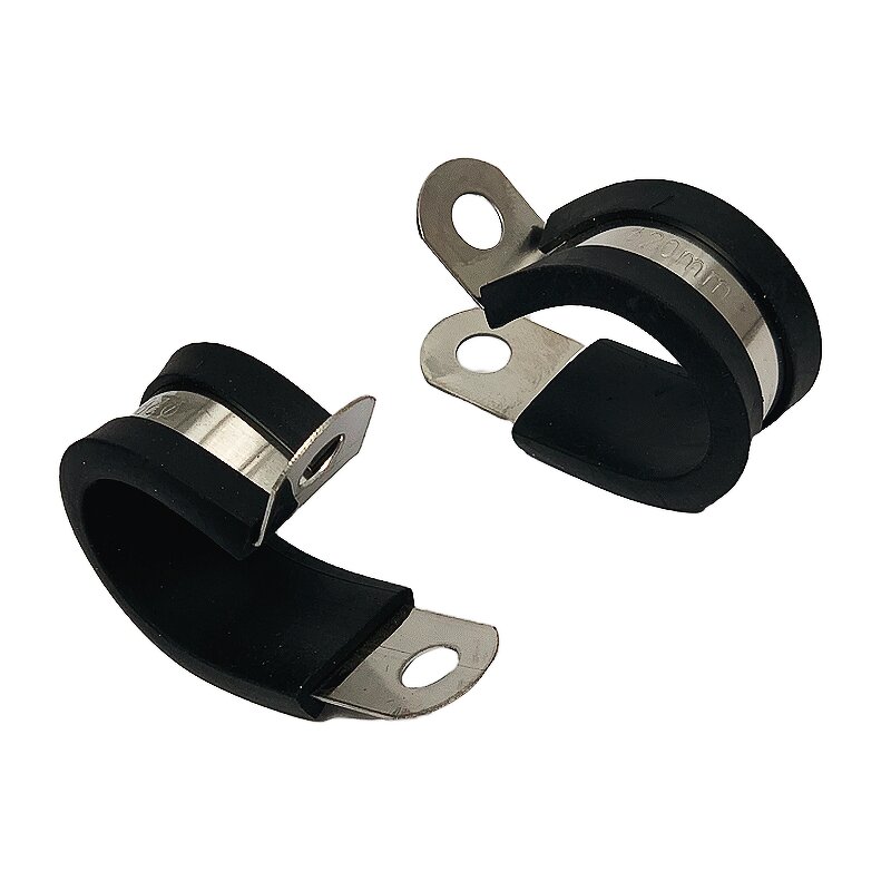Hose Clamp Manufacturer - 10mm Size Stainless Steel 304 Shock-absorbing P Type Rubber