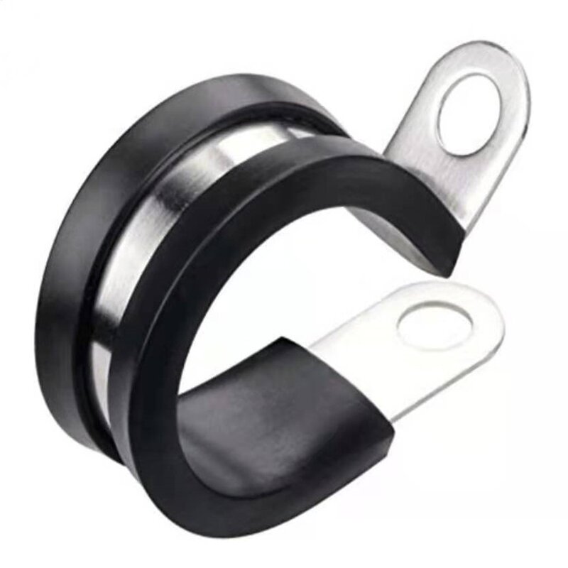 Hose Clamp Manufacturer - Fixing Cable Rubber Cushion Plastic Water Gas Pipe Wall P Shape