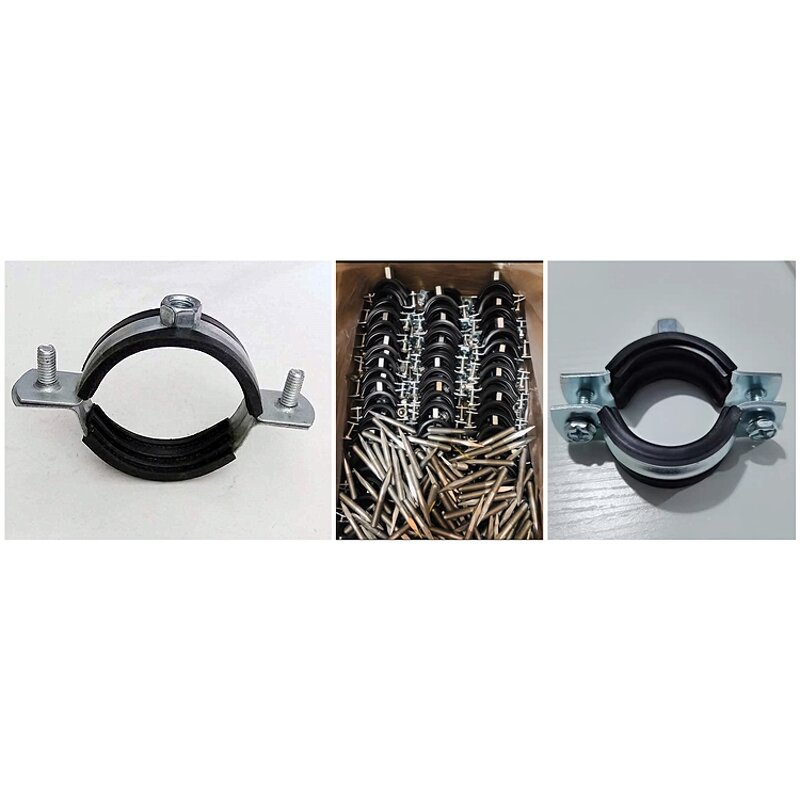 Pipe Clamp Manufacturer - Tianjin Customizable Double Screw Hanger Loop Galvanized Iron with Rubber