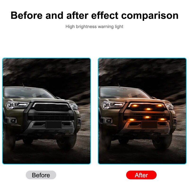 Eagle Eye Light Manufacturer - 12V 4/6 SMD 3030 LED Car Front Grille Amber