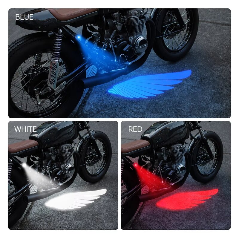 Motorcycle Light Manufacturer - 2Pcs Angel Wings Laser 9-36V Welcome Projection