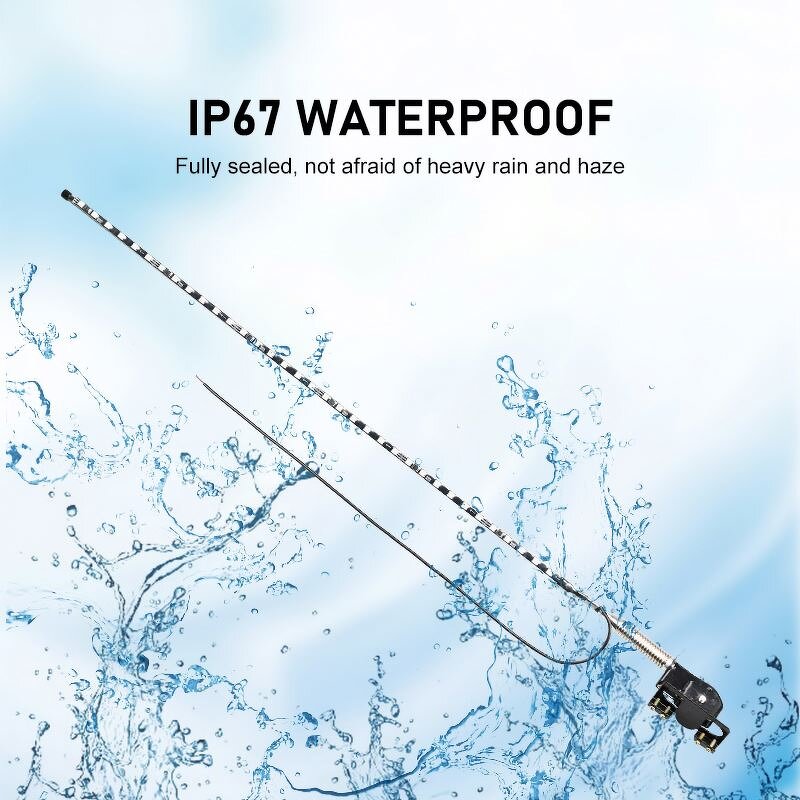 LED Whip Light Manufacturer - 2pc 12/24V RGB Remote Waterproof Truck Antenna