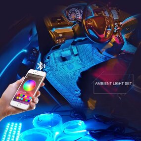 Fiber Optic Light Manufacturer - 12V RGB APP Control Waterproof Car Interior Strip