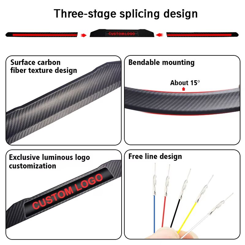 Tail Wing Light Manufacturer - DIY Adjustable Car Brake Steering Dynamic Warning