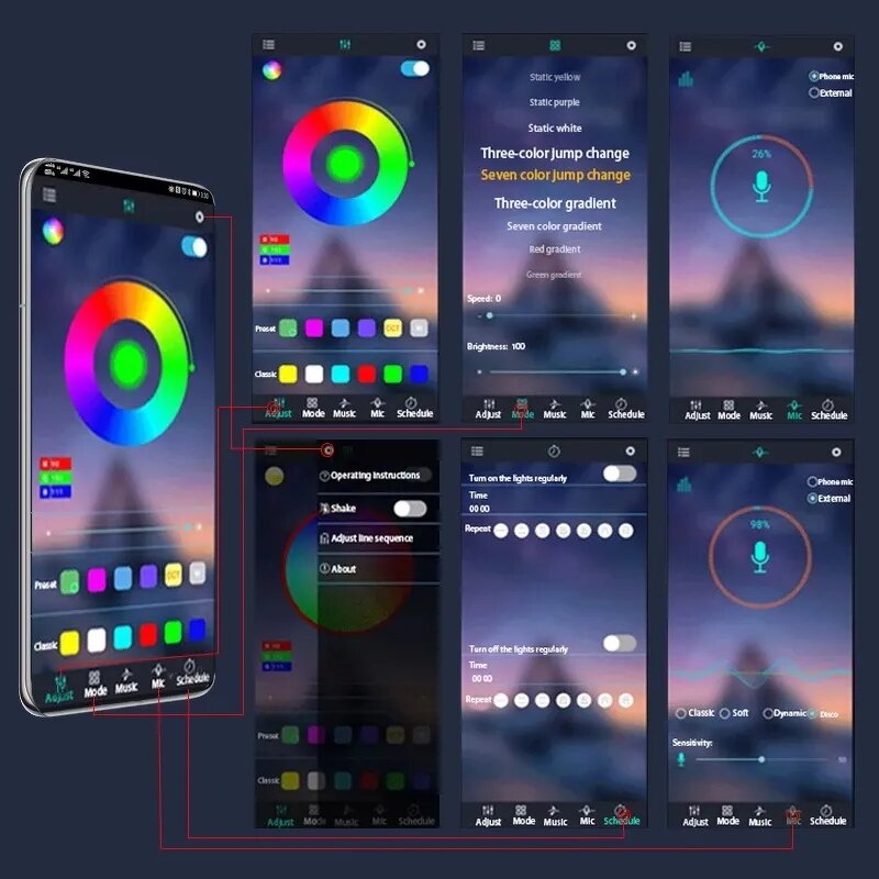 Motorcycle Light Strip Manufacturer - RGB APP Remote 12V Sound Control Waterproof