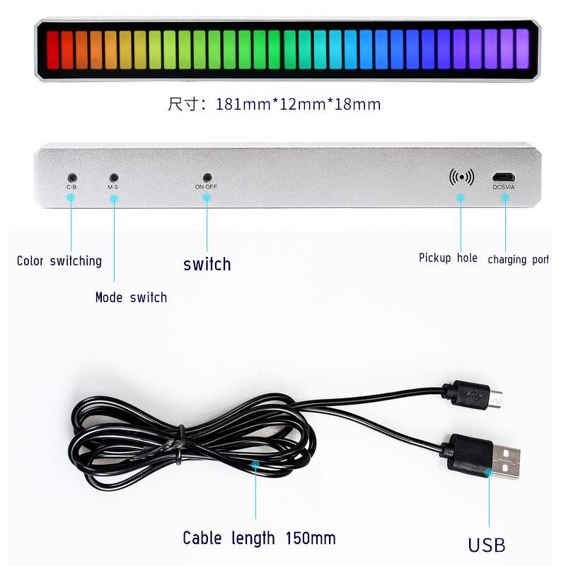 RGB Sound Pickup Lamp Manufacturer - LED Music Rhythm for Car Party Esports Room