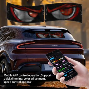 LED Matrix Panel Manufacturer - 2 in 1 APP Remote 12V USB Foldable Car Devil Eye