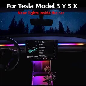 Ambient Light Manufacturer - 2 in 1 RGB LED for Tesla Model 3/Y 60s Auto OFF