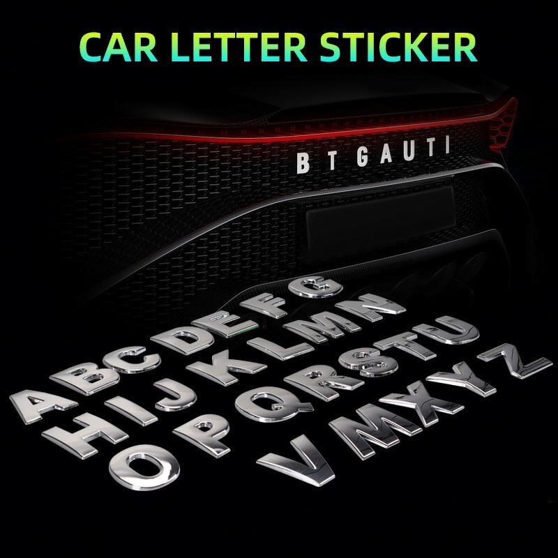 3D Letter Sticker Manufacturer - 45-25mm Chrome Black Car Motorcycle Number Emblem