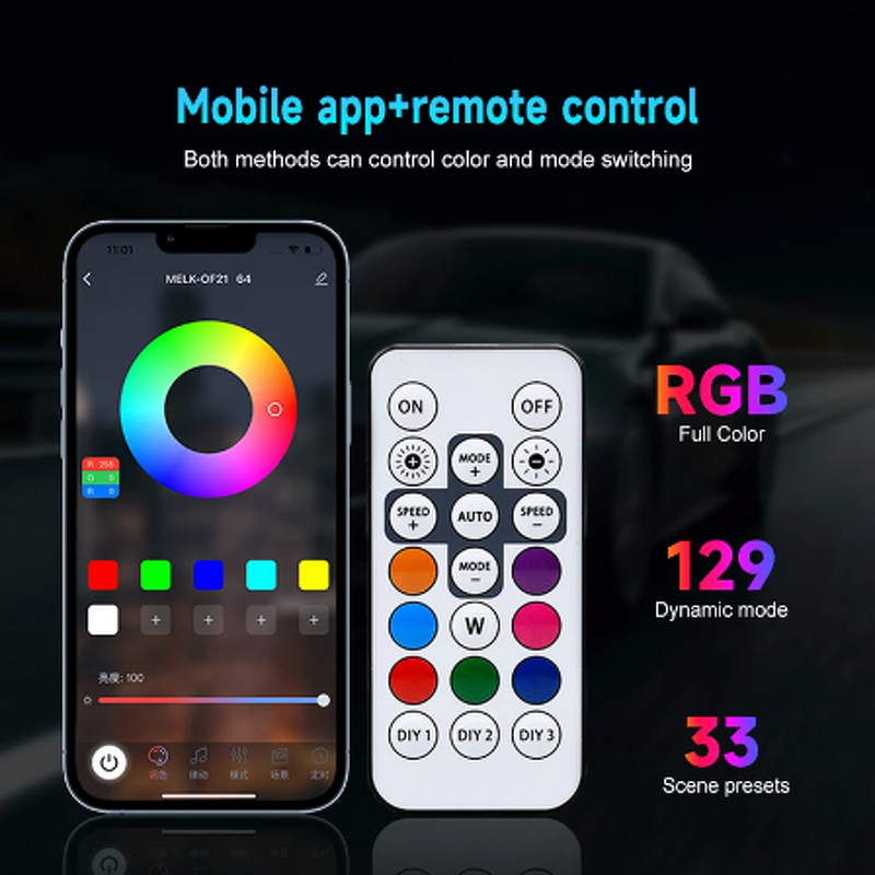 Car Hood Light Manufacturer - RGB LED APP Remote 12V DRL Turn Signal Ambient