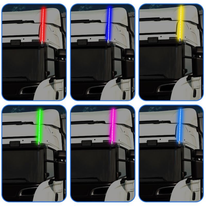 LED Whip Light Manufacturer - 2pc 12/24V RGB Remote Waterproof Truck Antenna