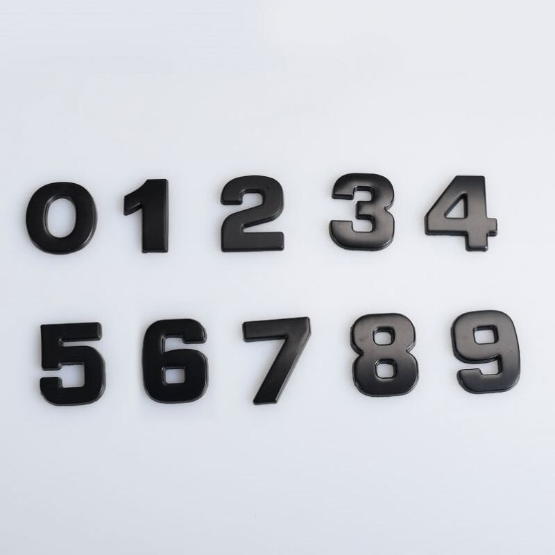 3D Letter Sticker Manufacturer - 45-25mm Chrome Black Car Motorcycle Number Emblem