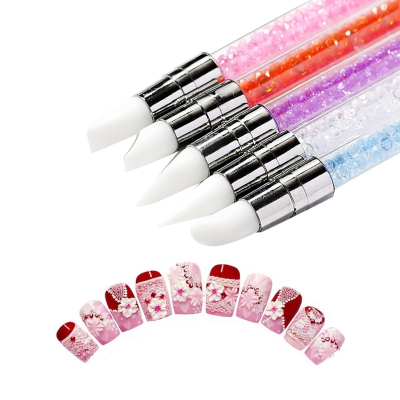 Manicure Pen Set Supplier - OEM Double-Ended Silicone Carving Brushes Pen