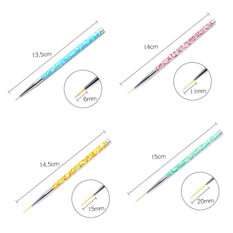 Nail Art Brushes Factory - OEM 4Pcs/Set Liner Gradient UV Gel Pen