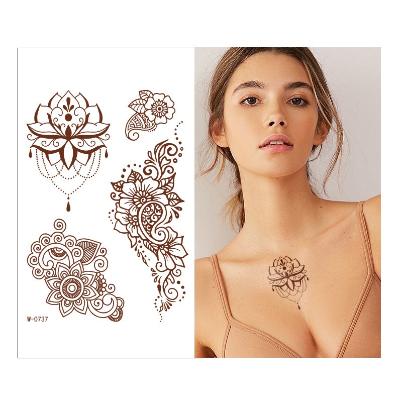 Henna Body Art Supplier - OEM New India Personality Flower Waterproof Tattoo