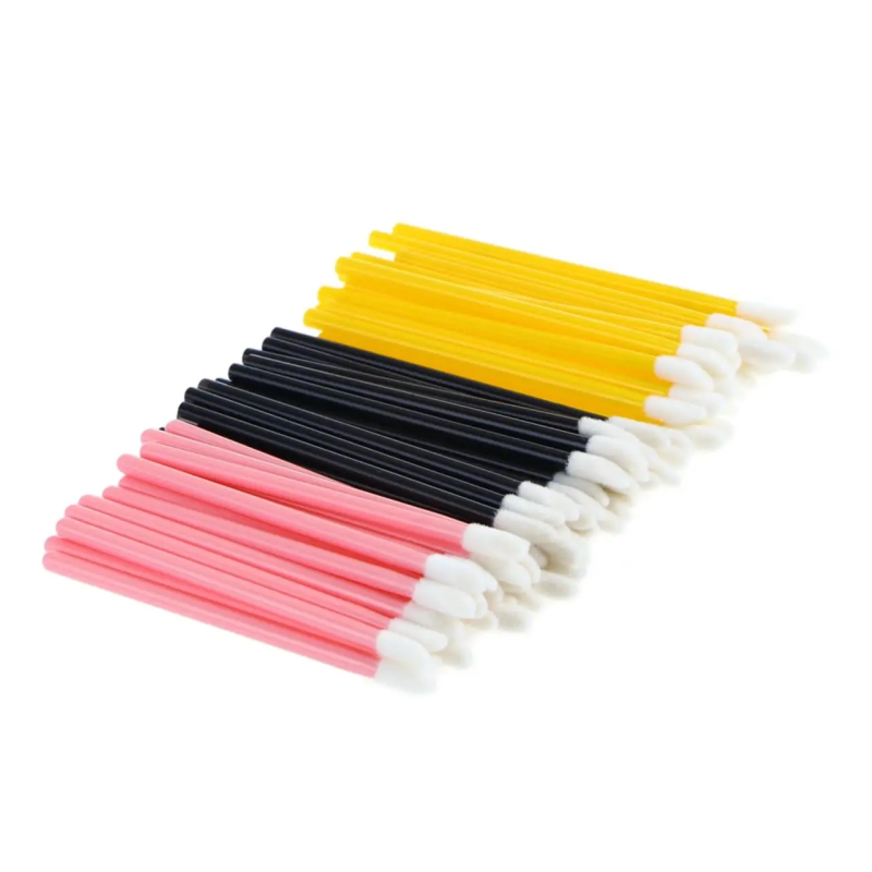 Disposable Lip Brushes Supplier - OEM 50pcs/bag Hollow Handle Lip Eye Brush